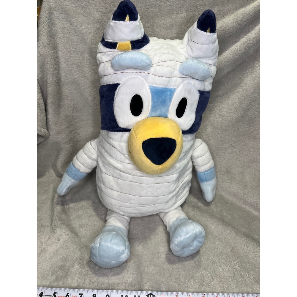 Dan Dee Bluey Plush Halloween Mummy Costume Stuffed Animal White 18in